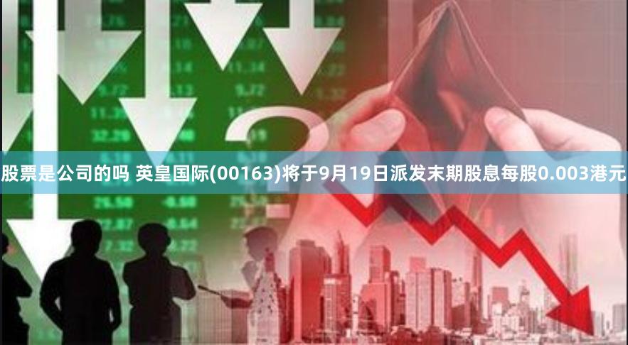 股票是公司的吗 英皇国际(00163)将于9月19日派发末期股息每股0.003港元